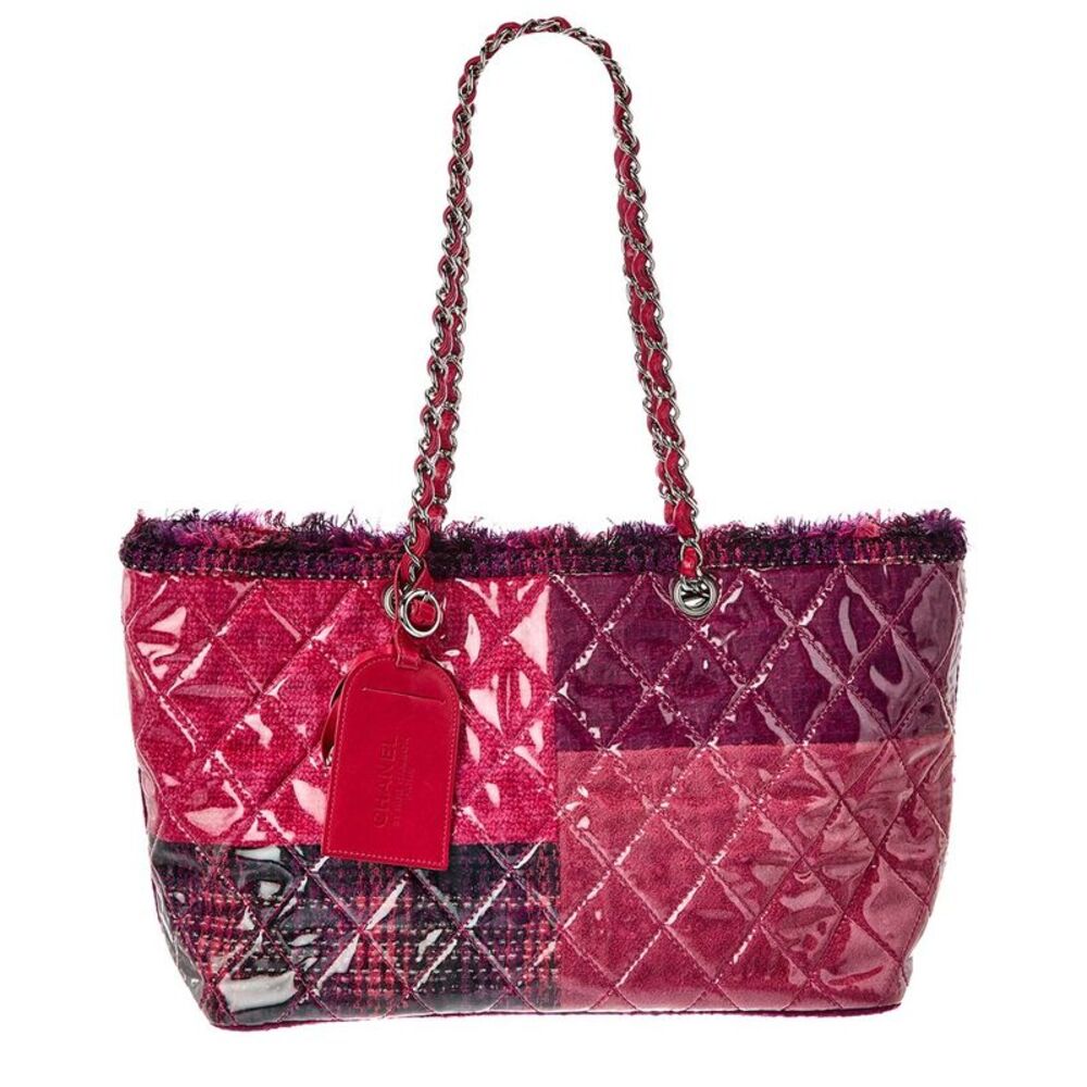 Chanel Pink/Purple Patent Leather Cc Tote (Authentic Pre-Loved)